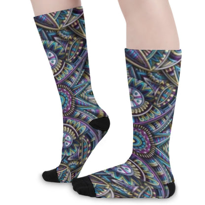 Abstract Ethnic Long Socks