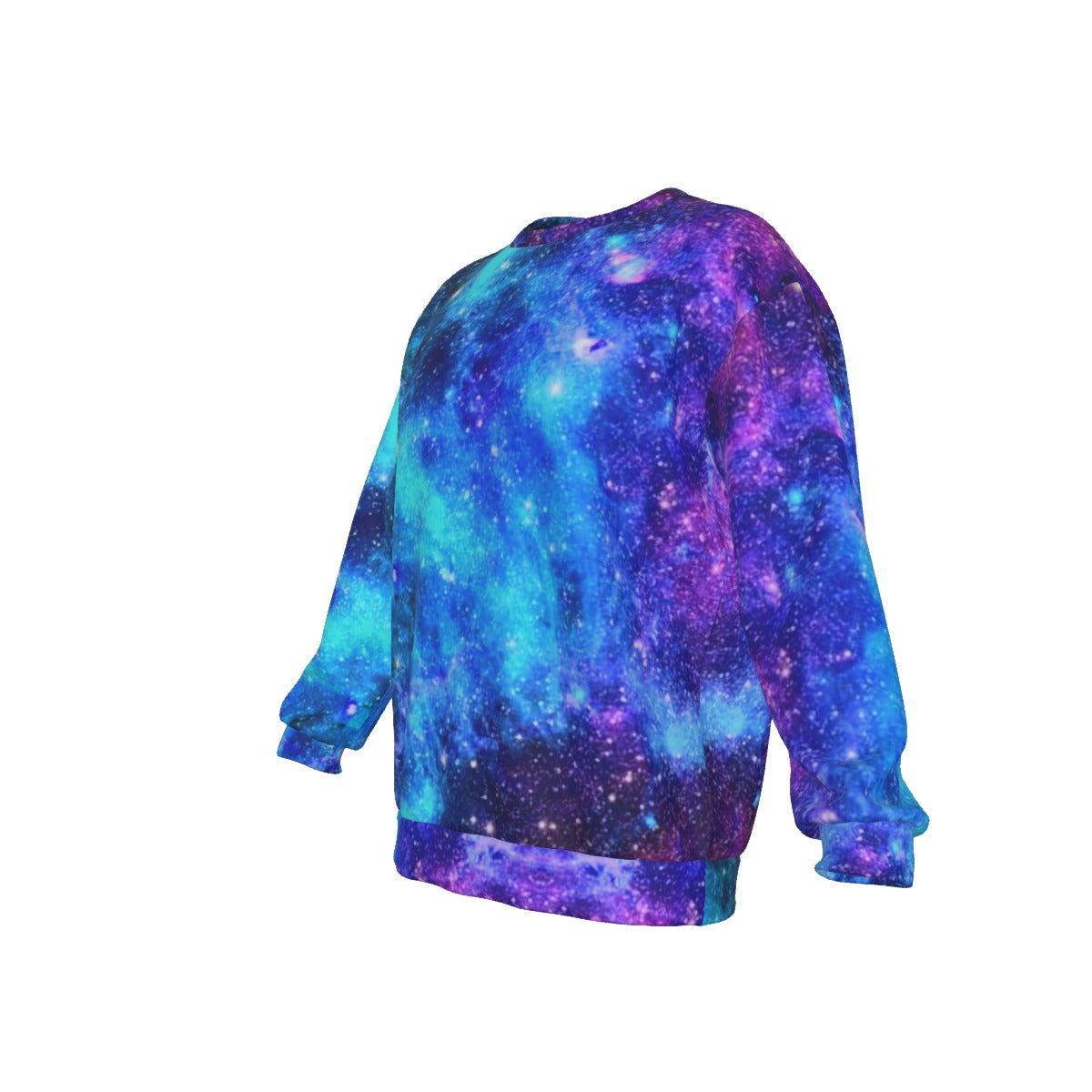 Men's Galaxy Drop Shoulder Round Neck Long-Sleeved Sweatshirt