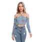 Blooming Garden Flowers Women's Halter Lace-up Top