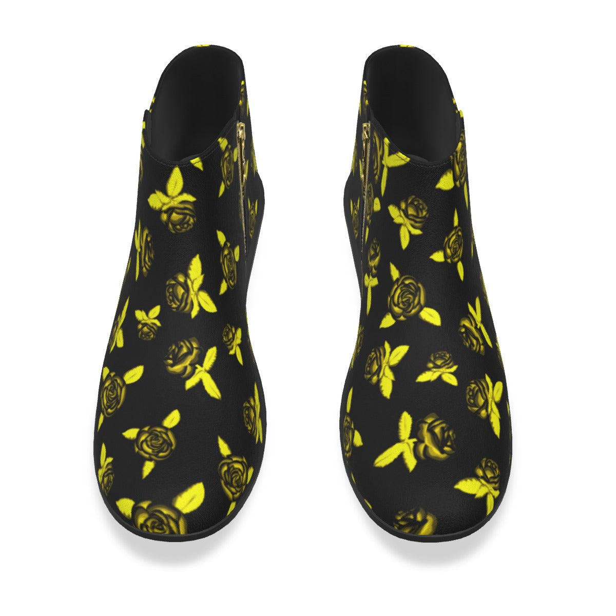 Black & Yellow Roses Men's Fashion Boots