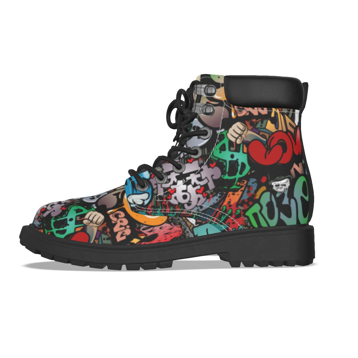 Graffiti Style Men's Short Boots