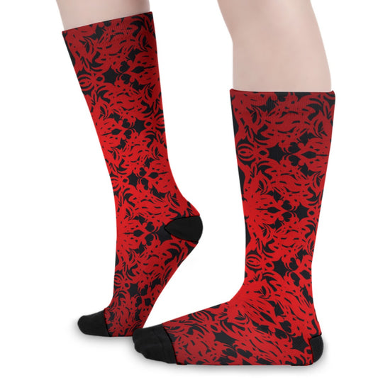 Royalty Made Red & Black Long Socks