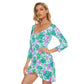 Garden Flowers Women's Off-shoulder Long Sleeve Dress