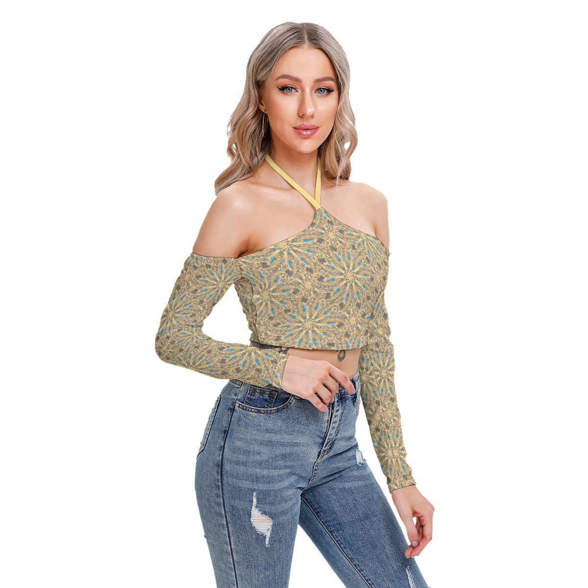 Cute Colorful Abstract Women's Halter Lace-up Top