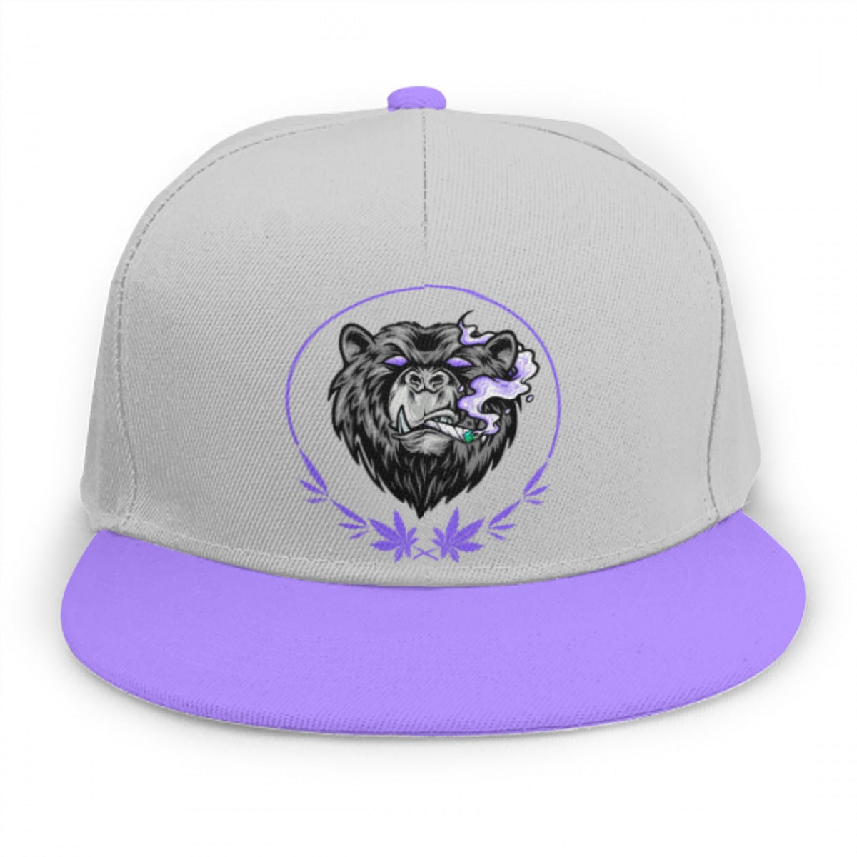 Stoners Only Purple & Grey Smoking Bear Snap Back