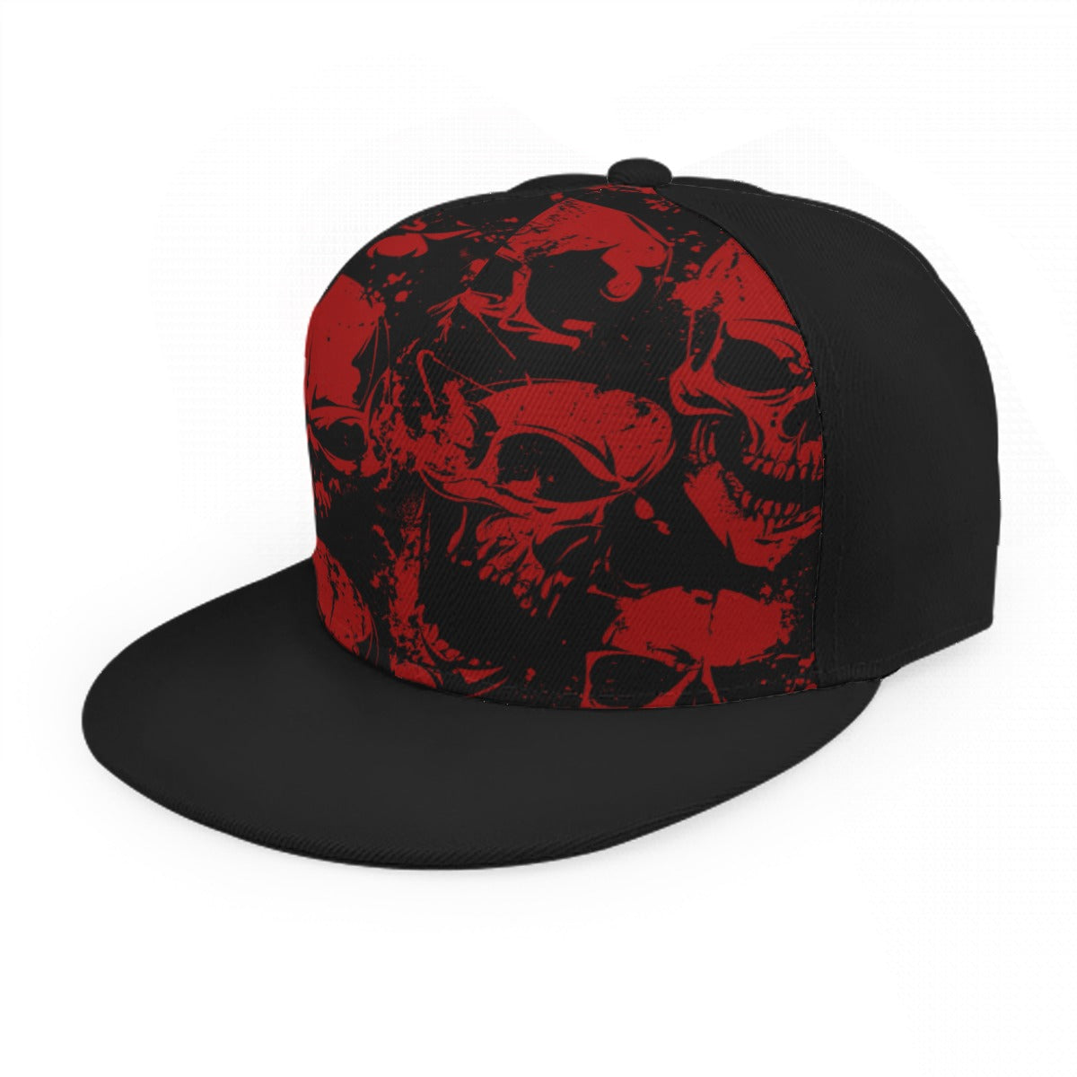 Red Grunge Skulls Snap Back