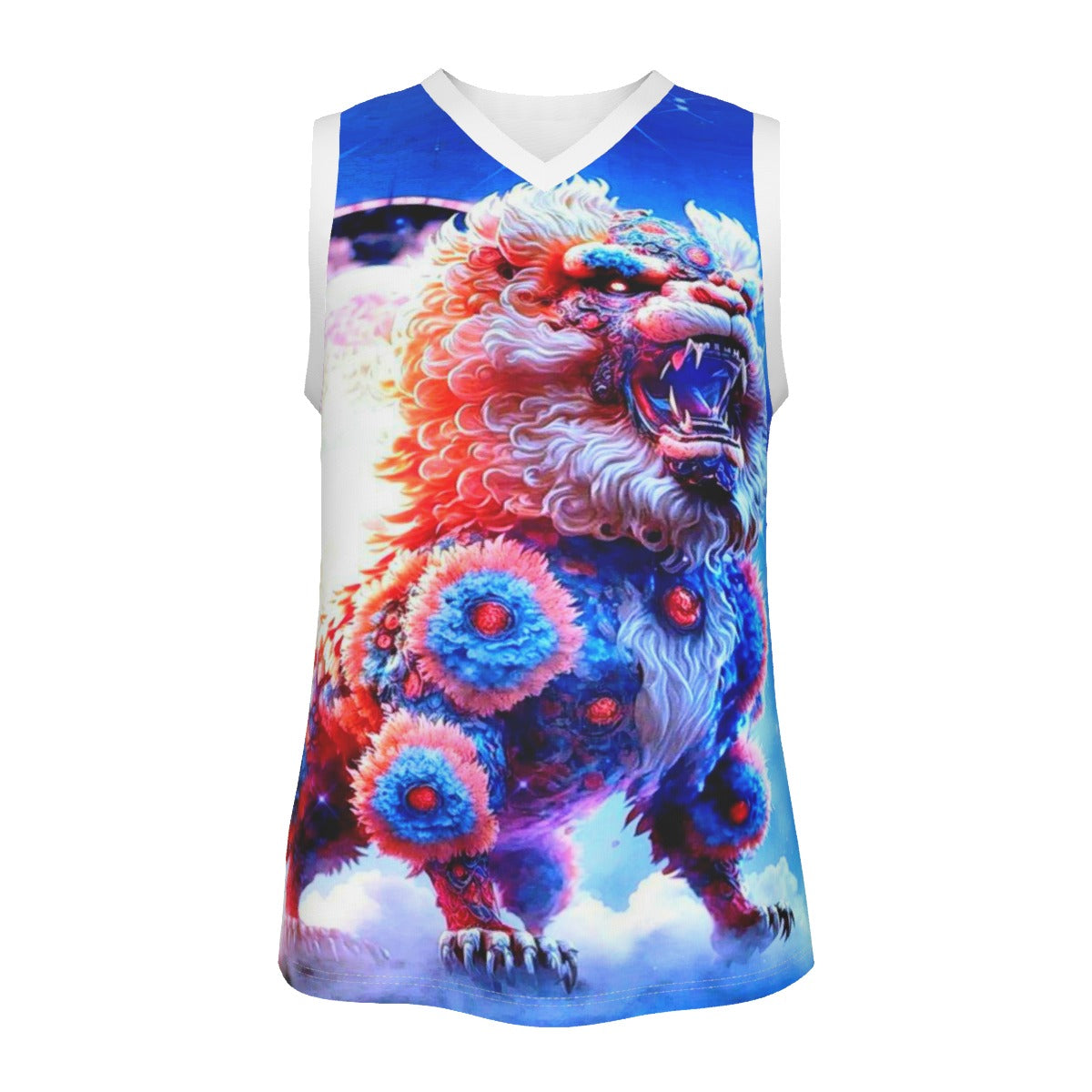 Japanese Style Dragon Men's V Neck Basketball Top