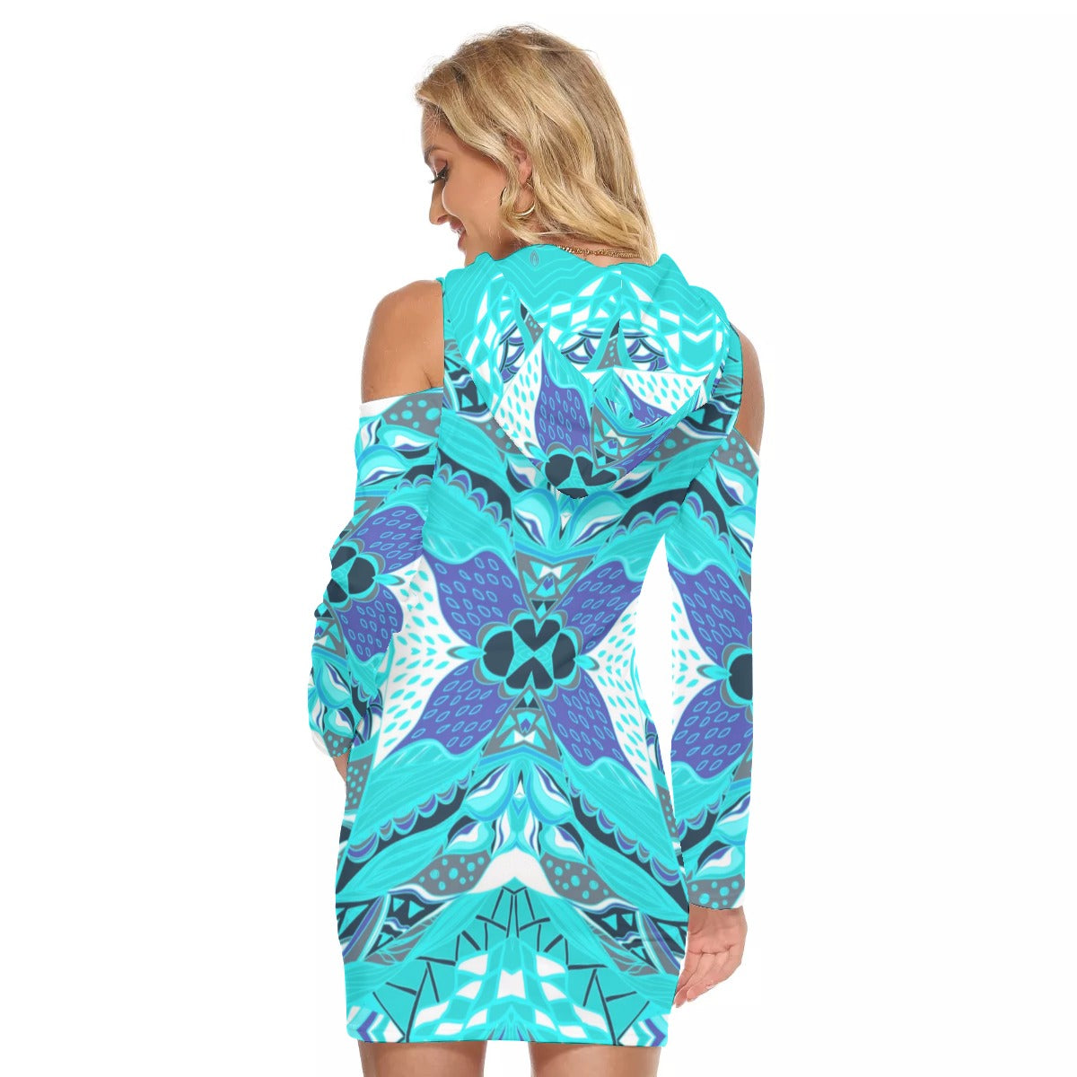 Beautiful Abstract Hooded Tight Dress