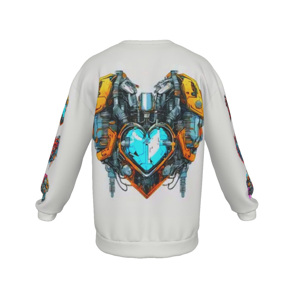 Bionic Hearts Men's Drop Shoulder Round Neck Long-Sleeved Sweatshirt