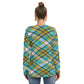 Women's Long Sleeve Colorful Plaid Neckline Tie Sweatshirt