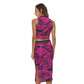 Women's Butterfly Tank Top & Split High Skirt Set