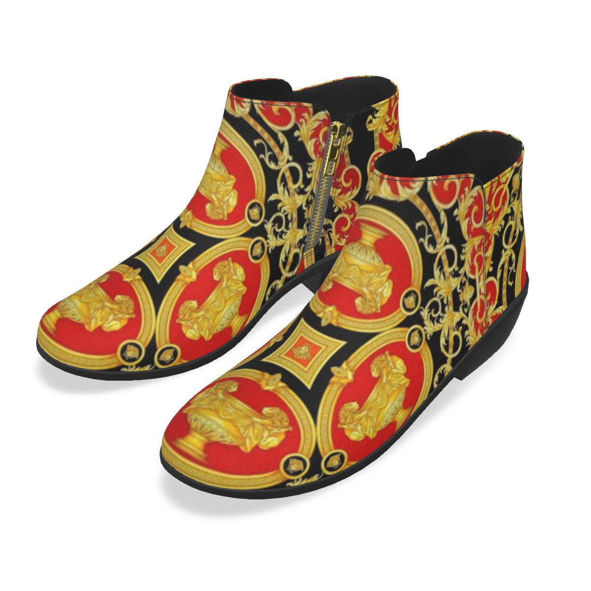 Red, Black & Gold I am King Men's Fashion Boots