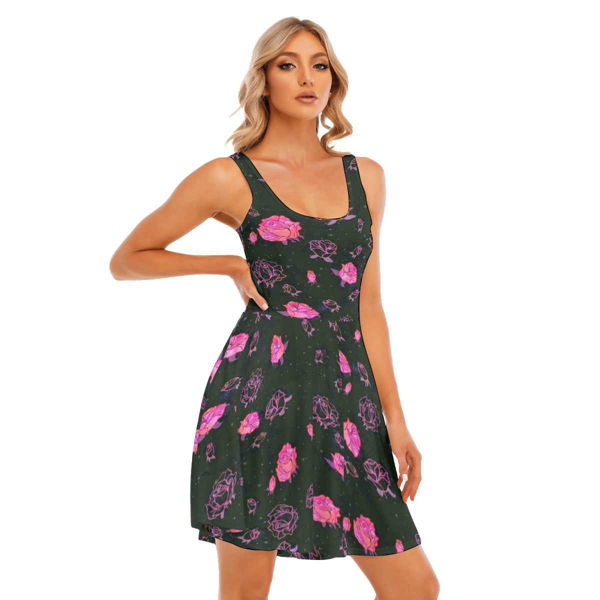 Women's Butterflies and Roses Tank Vest Dress