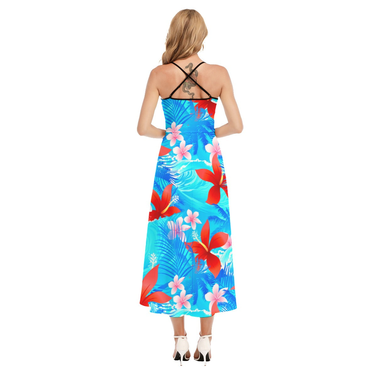 Tropical Hibiscus Flowers Cami Vest Top Dress