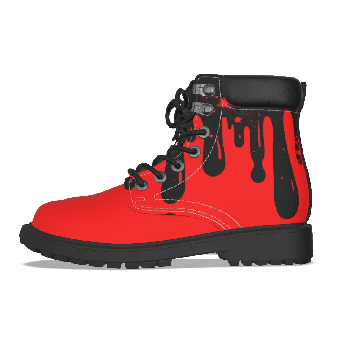 Drippy Black & Red Men's Short Boots