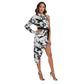 White & Black Women's Side Cutout Dress