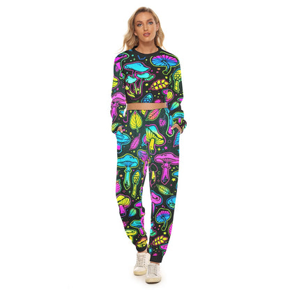 Shroomed Out Women's Crop Sweatshirt Suit