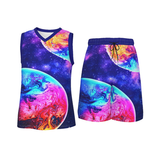 Outside Space Men's V Neck Basketball Suit