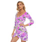 Garden Flowers Women's Off-shoulder Long Sleeve Dress