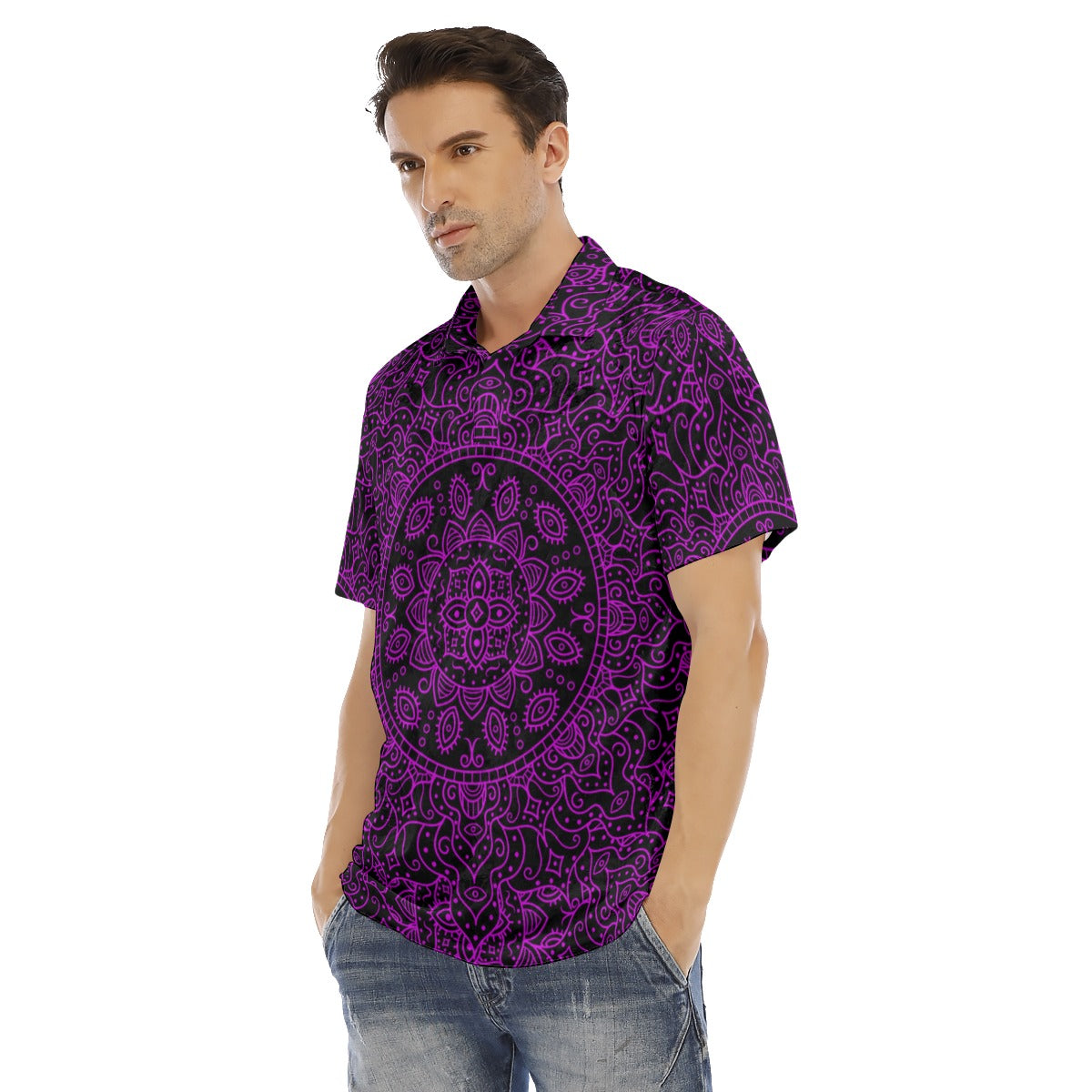 Black & Purple Kingdom Men's Polo Shirt | Velvet