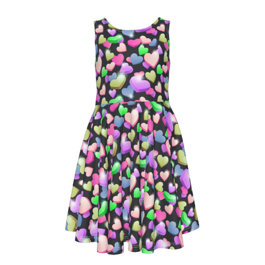 Candy Hearts Kid's Sleeveless Vest Dress