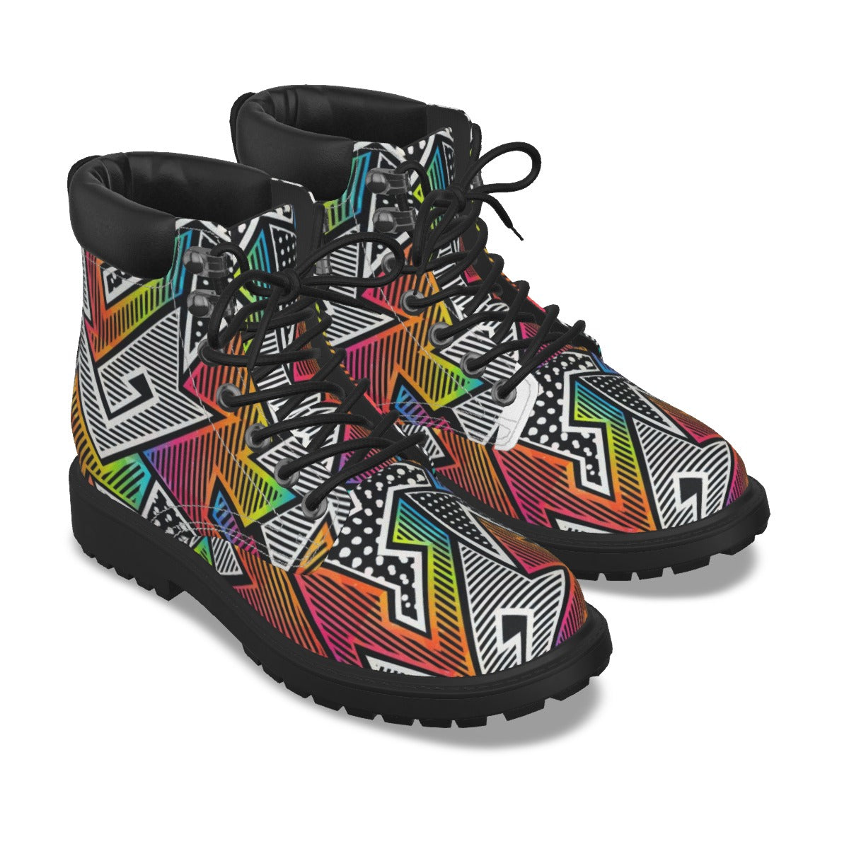 Graffiti Style Men's Short Boots