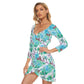 Garden Flowers Women's Off-shoulder Long Sleeve Dress