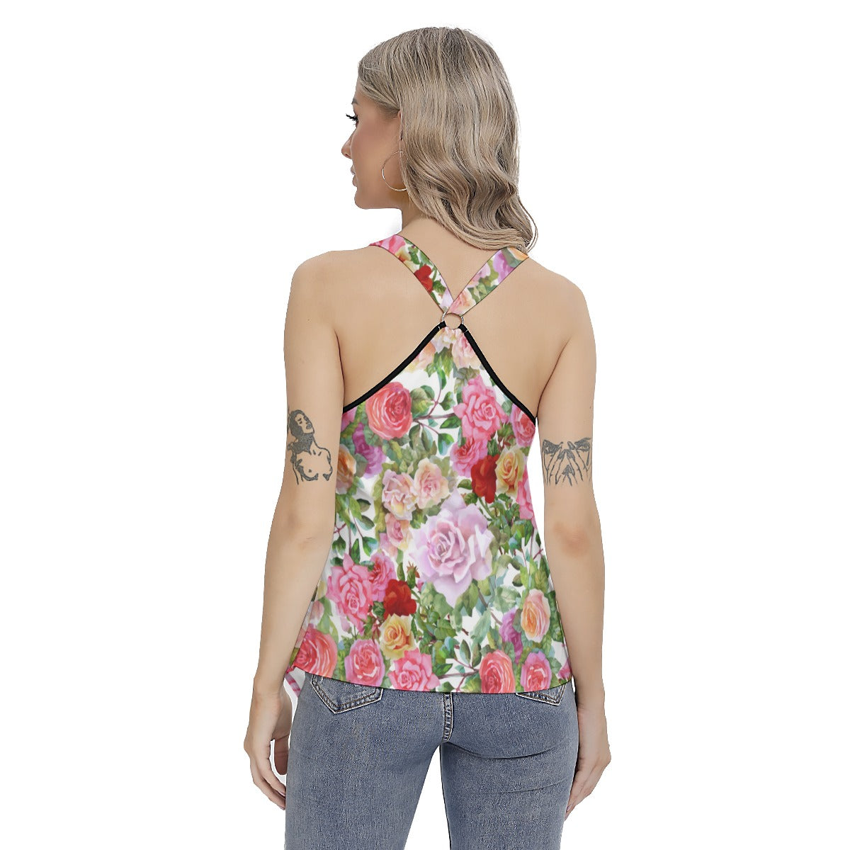 Beautiful Red Roses Women's Skinny Sport Tank Top