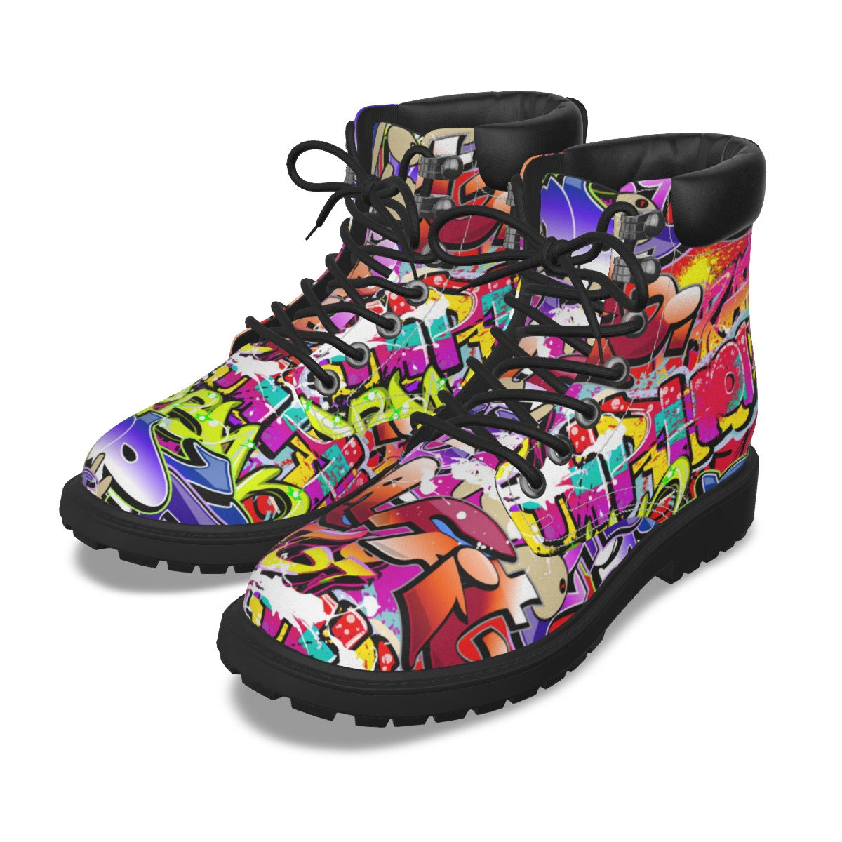 Graffiti Style Men's Short Boots