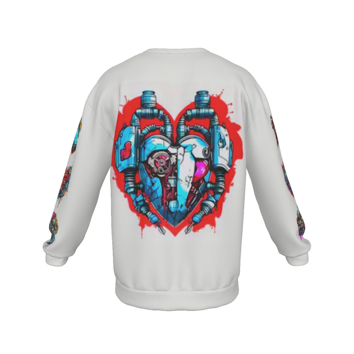 Bionic Hearts Men's Drop Shoulder Round Neck Long-Sleeved Sweatshirt