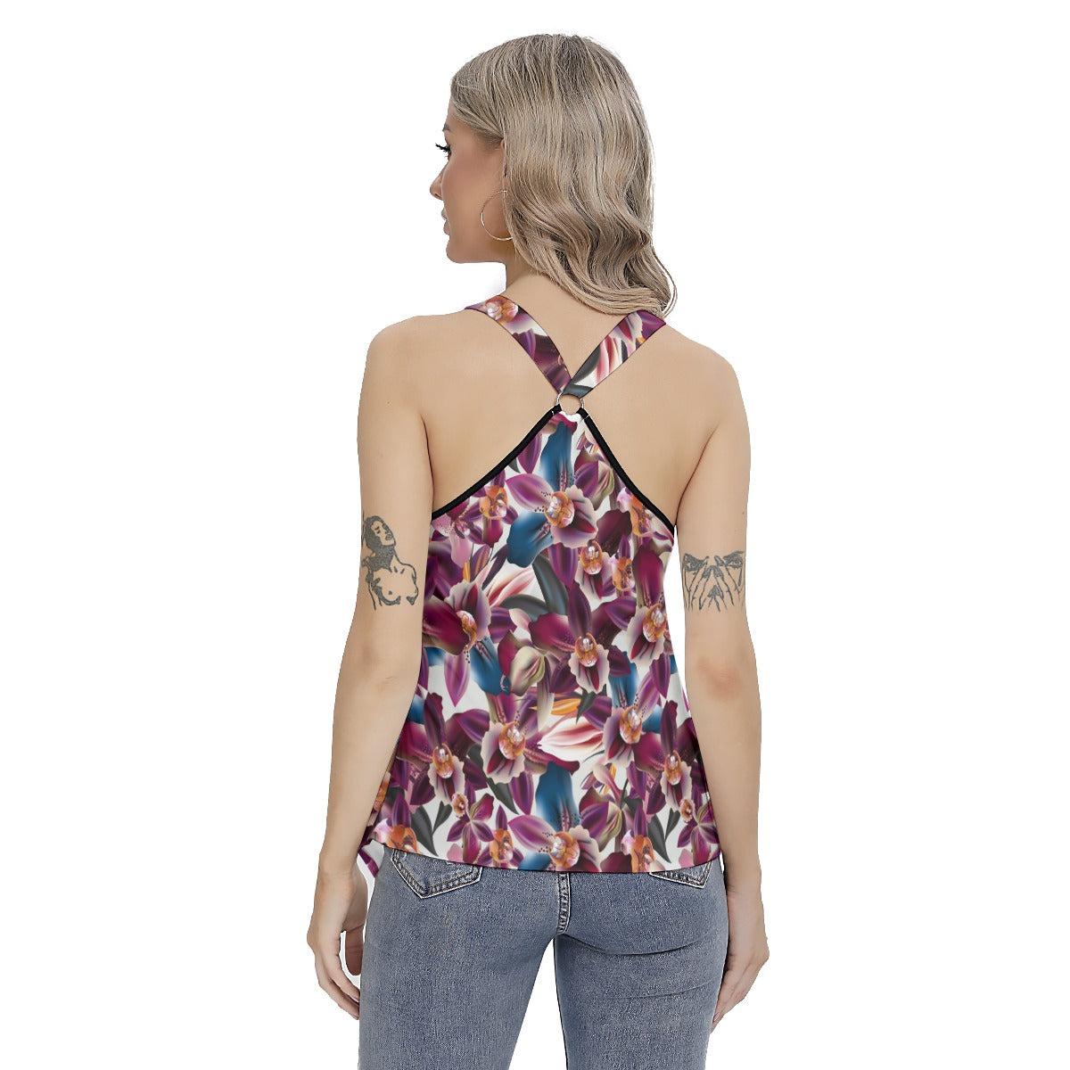 Beautiful Tropical Orchids Women's Skinny Sport Tank Top