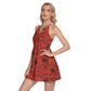 Red Tulips Women's Round Neck Above Knee Dress