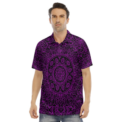 Black & Purple Kingdom Men's Polo Shirt | Velvet