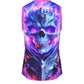 Men's Flaming Skull V Neck Basketball Top