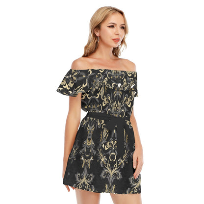 Made Royal Off-shoulder Dress With Ruffle