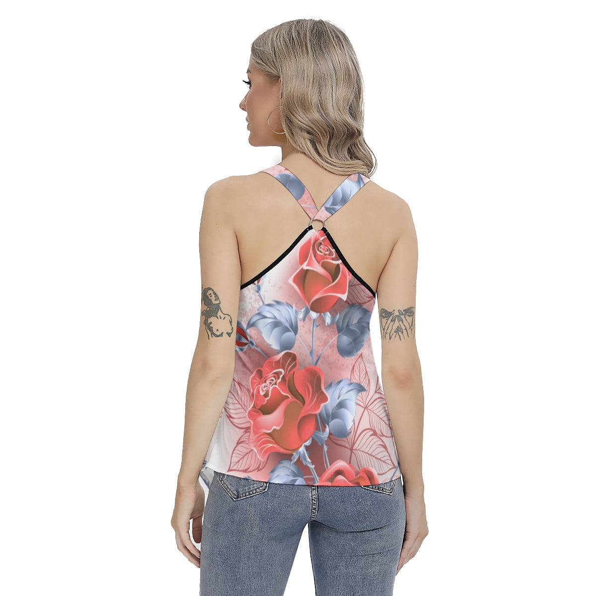 Red Roses Women's Skinny Sport Tank Top