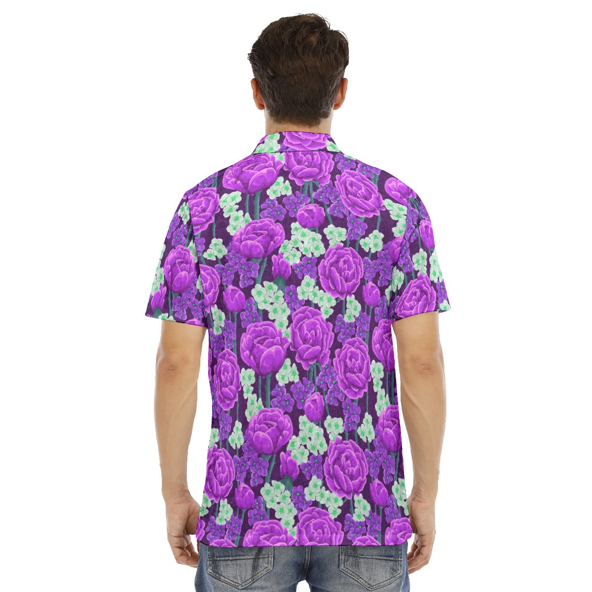 Purple Roses Men's Polo Shirt | Velvet