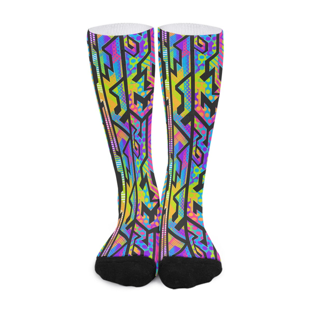 Rainbow Geometric Long Socks