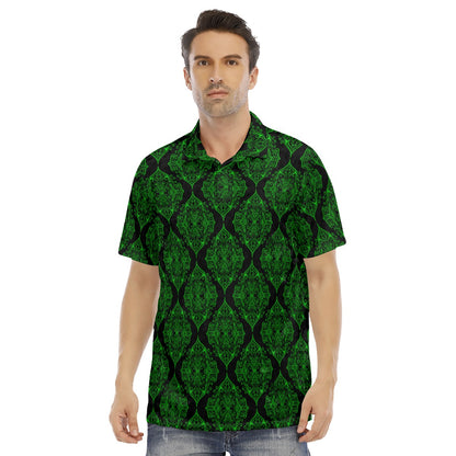 Ottoman Ethnic Black & Green Men's Polo Shirt | Velvet