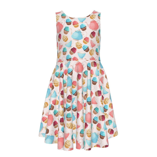 Tea Party Kid's Sleeveless Vest Dress