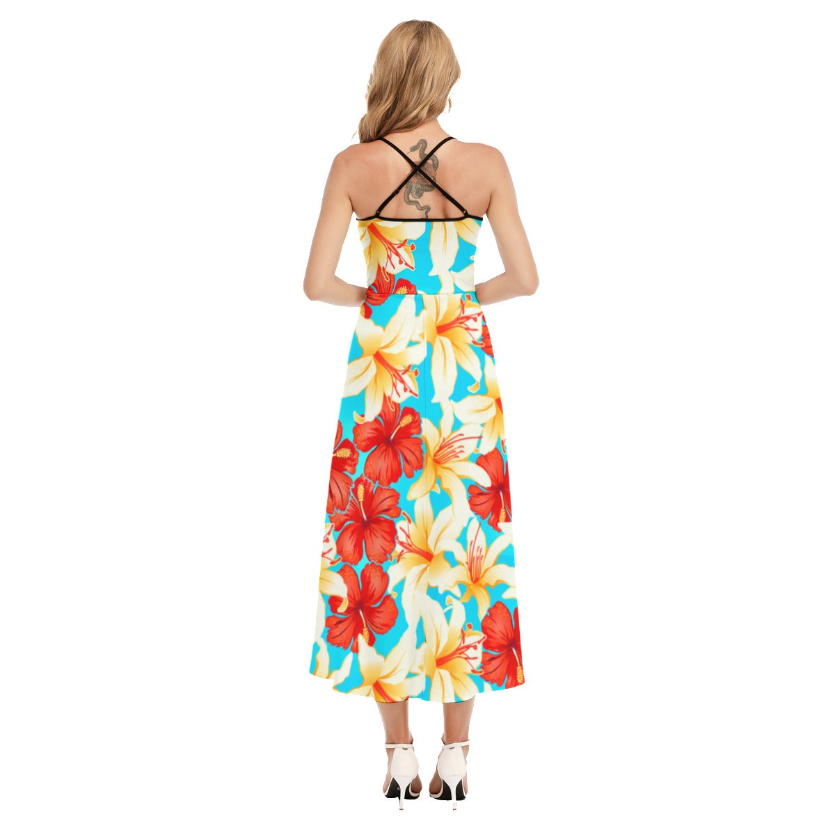 Tropical Hibiscus Flowers Cami Vest Top Dress