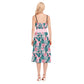 Tropic Summer Women's V-neck Cami Dress With Waist Band