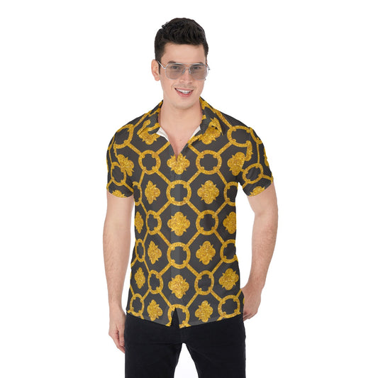 Black & Gold Royalty Made Men's Button Up