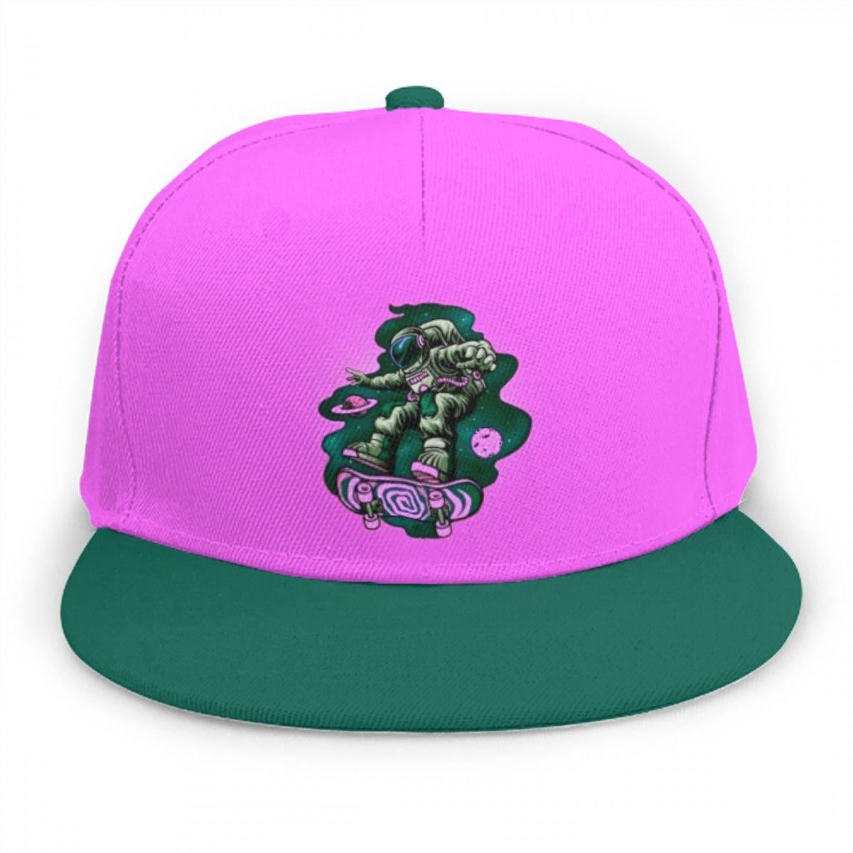 Trippy Skateboarding Astronaut Snap Back