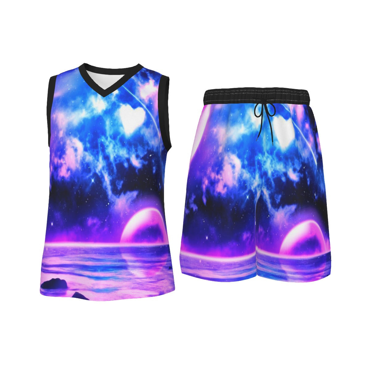 Outside Space Men's V Neck Basketball Suit