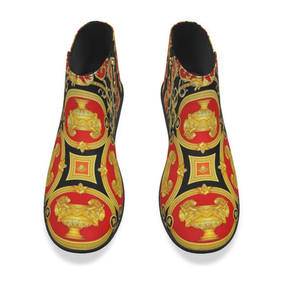 Red, Black & Gold I am King Men's Fashion Boots