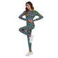 Women's Abstract Sport Set With Backless Top And Leggings