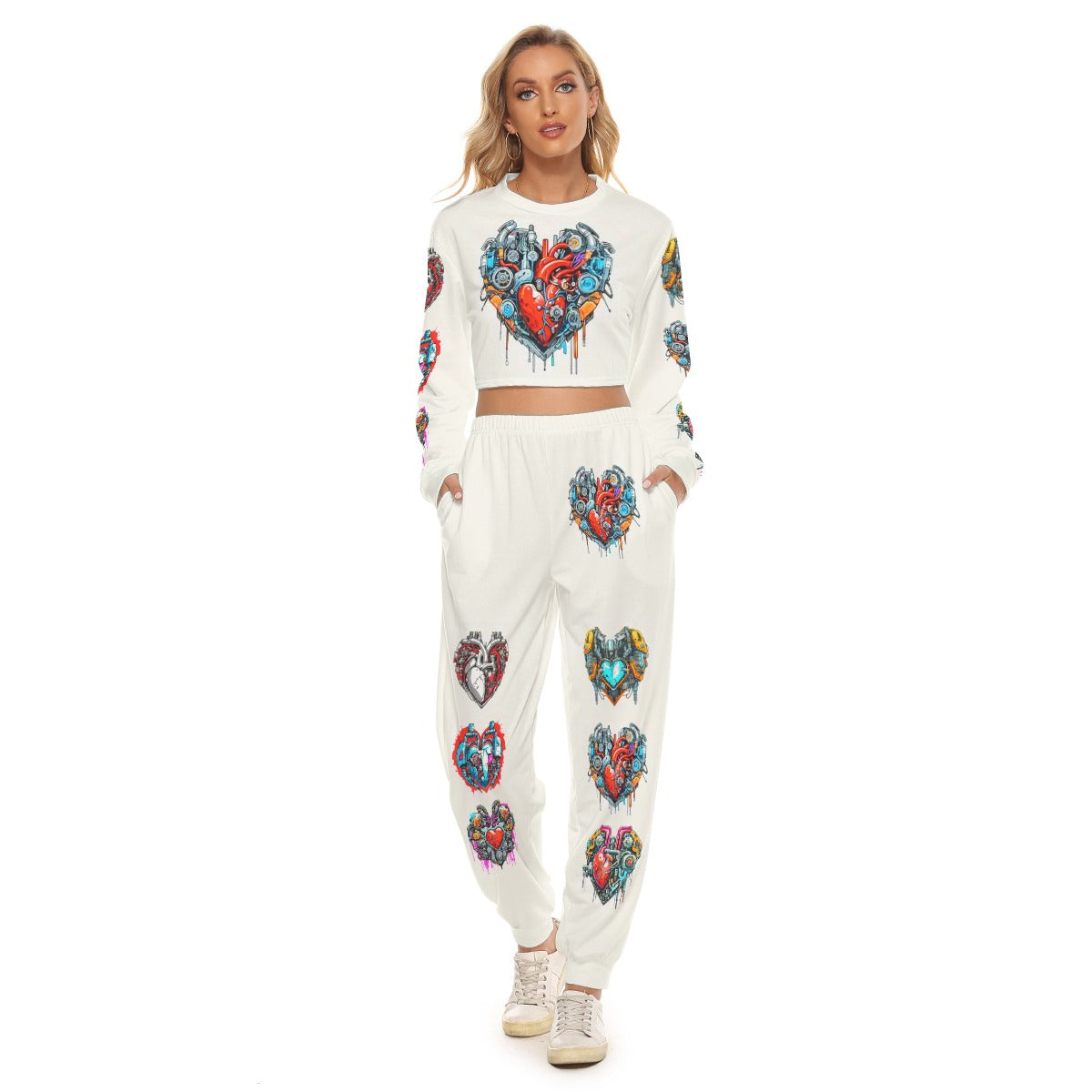 Women's Bionic Hearts Crop Sweatshirt Suit