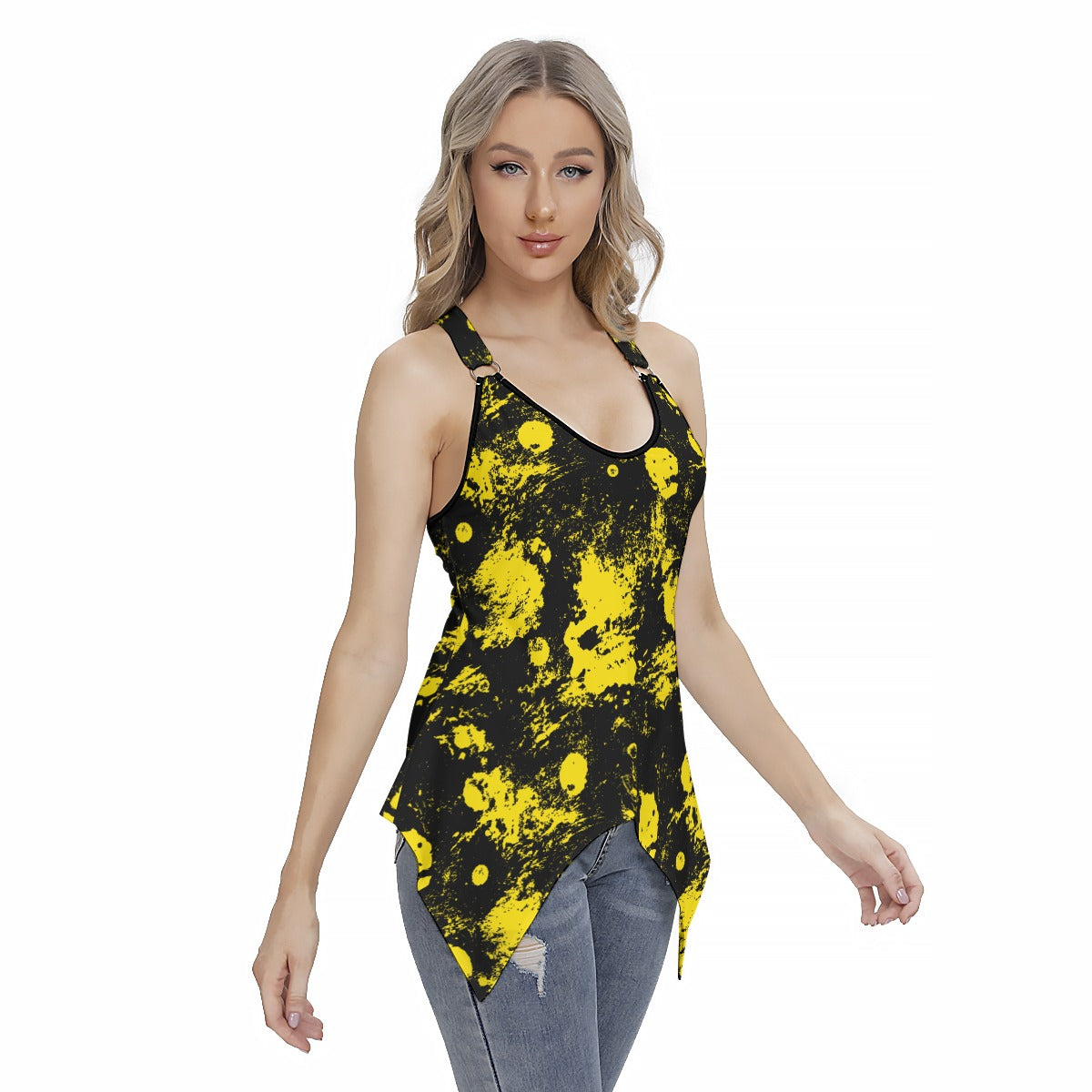 Yellow Spots Women's Skinny Sport Tank Top