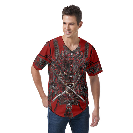 Men's Chinese Dragon Short Sleeve Baseball Jersey